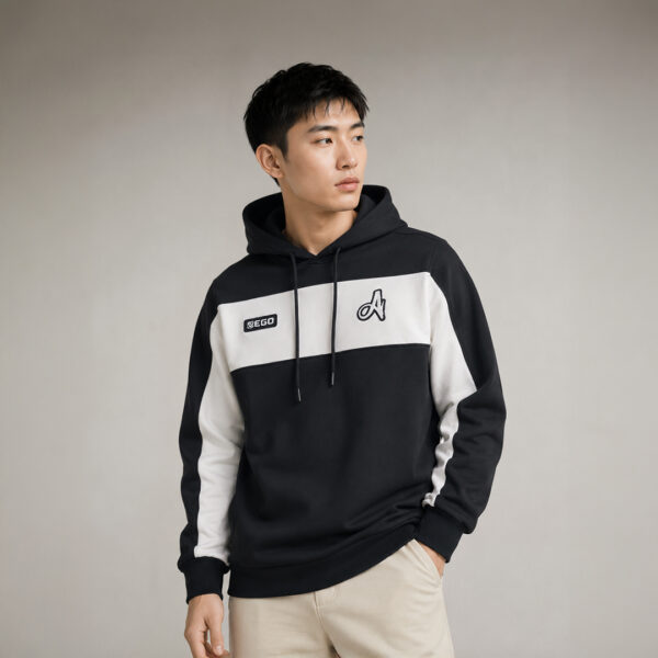 AE402 เสื้อฮู้ดแบบสวม สีดำ