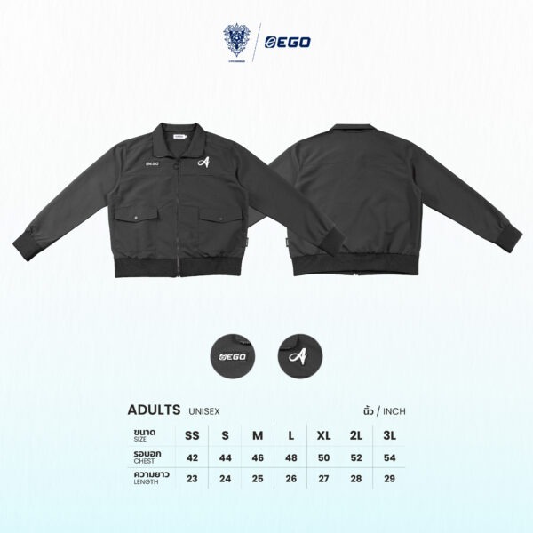 Second image of AE505 OVERSIZE JACKET WITH MANY POCKETS BLACK