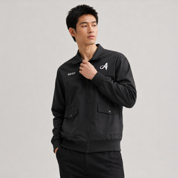 AE505 OVERSIZE JACKET WITH MANY POCKETS BLACK