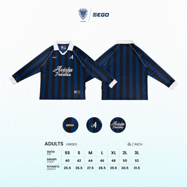 Second image of AE602 OVERSIZE LONG SLEEVES POLO SHIRT NAVY