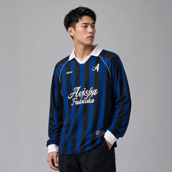 AE602 OVERSIZE LONG SLEEVES POLO SHIRT NAVY