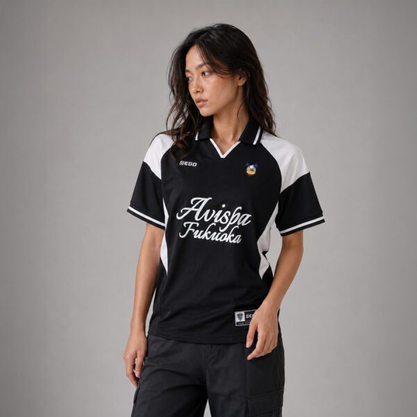 AE603 OVERSIZE SHORT SLEEVES POLO SHIRT BLACK