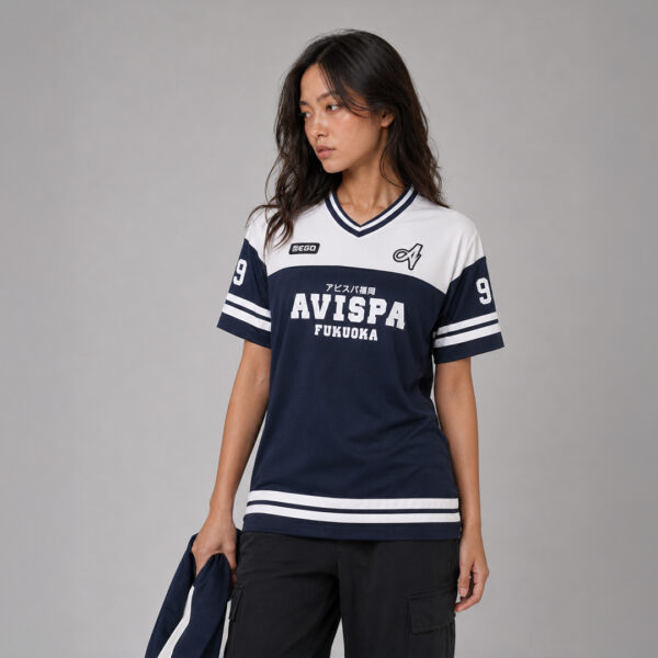 AE606 OVERSIZE JERSEY WHITE/BLUE