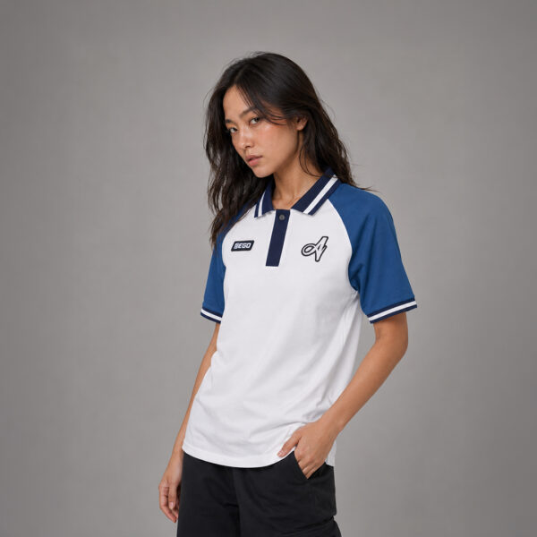 AE607 SHORT SLEEVES POLO SHIRT WHITE/BLUE