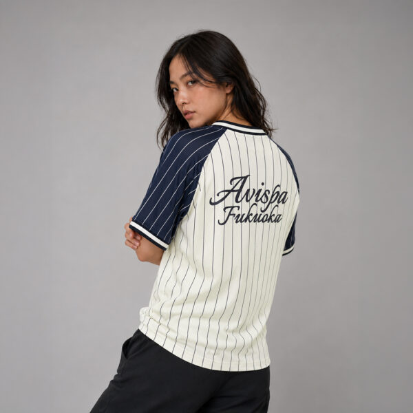 AE612 OVERSIZE BASEBALL JERSEY CREAM