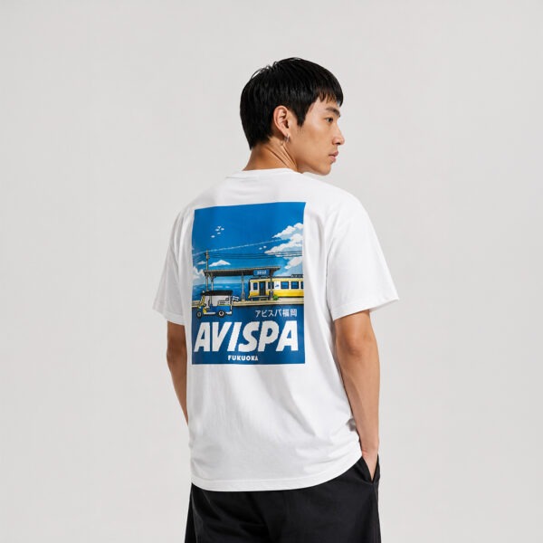 AE905 เสื้อยืดโอเวอร์ไซส์:ตุ๊กๆ สีขาว
