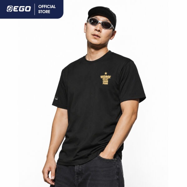 Second image of TS021 เสื้อยืดโอเวอร์ไซส์ "HOME OF CHAMPIONS" สีดำเขม่า