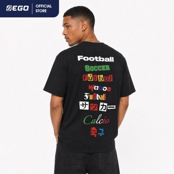 Second image of TS034 เสื้อยืดโอเวอร์ไซส์ "MORE THAN A GAME" สีดำเขม่า