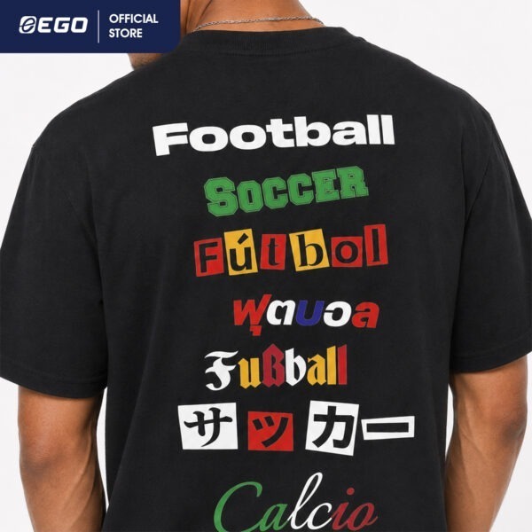 TS034 เสื้อยืดโอเวอร์ไซส์ "MORE THAN A GAME" สีดำเขม่า