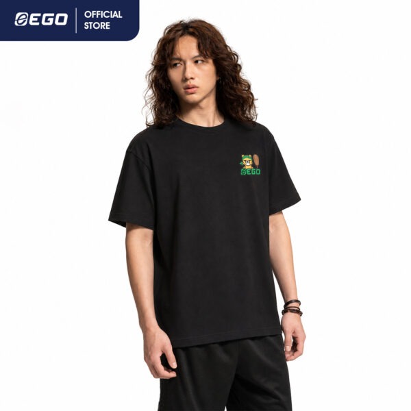 TS024 เสื้อยืดโอเวอร์ไซส์ EGO x CHAOKOH ดำเขม่า