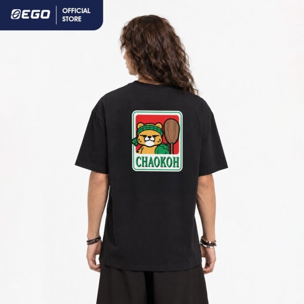 Second image of TS024 เสื้อยืดโอเวอร์ไซส์ EGO x CHAOKOH ดำเขม่า